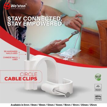 Wo'ston Cable Clips | Nail Clips | P-Clips