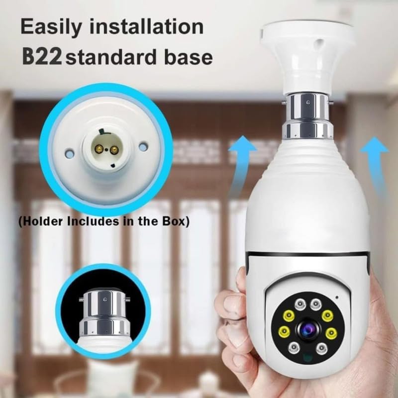 Woston MOBO 12 4MP Smart Wi-Fi Bulb Camera | 360° Panoramic Wireless Security Camera with Two-Way Audio 2 Woston Bulb camera mobo 12 ws-wblc-31 1
