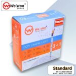 WOSTON CCTV CABLE 3+1 STANDARD WHITE 90MTR. FREE SADDLE CLIP INSIDE BOX | 5 YEARS GUARENTEE