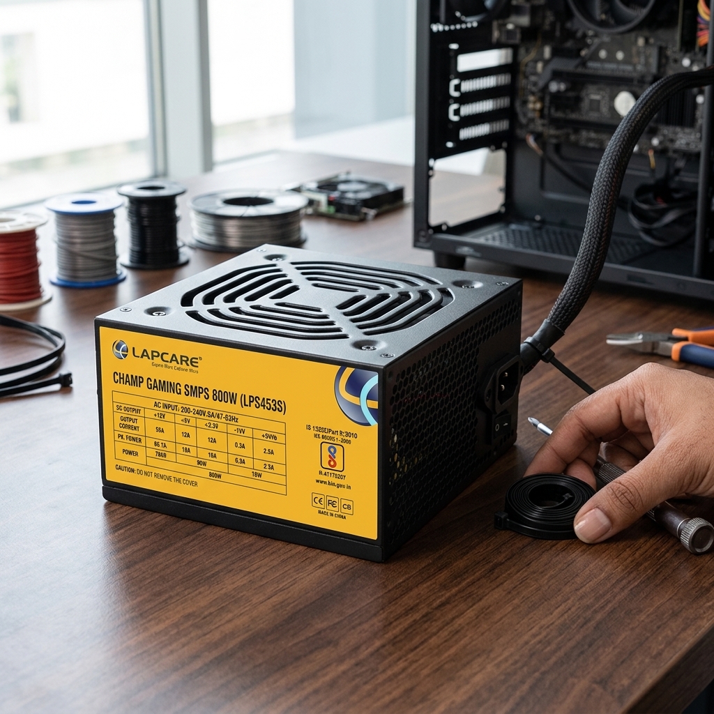 Lapcare CHAMP 450W Gaming SMPS Silent Power Supply with PWM Fan 20+4 Pin 3 Lapcare Champ smps gamming 450 watt (1)