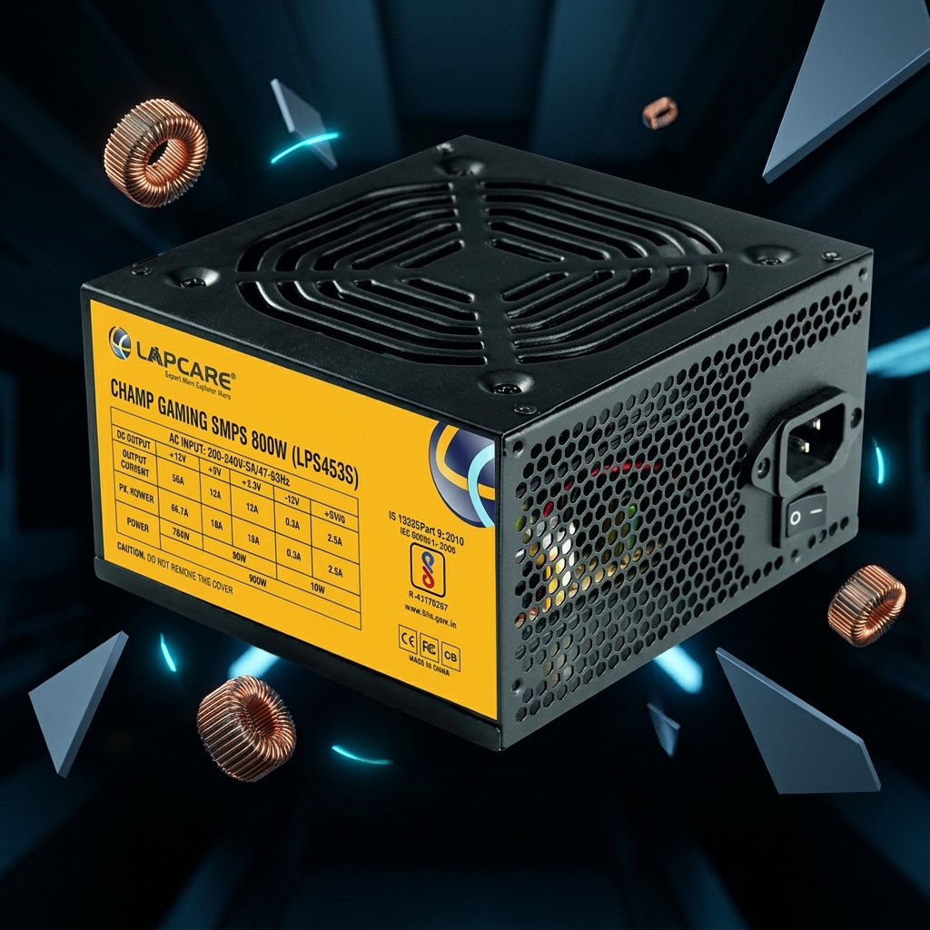 Lapcare CHAMP 450W Gaming SMPS Silent Power Supply with PWM Fan 20+4 Pin 2 Lapcare Champ smps gamming 450 watt (3)