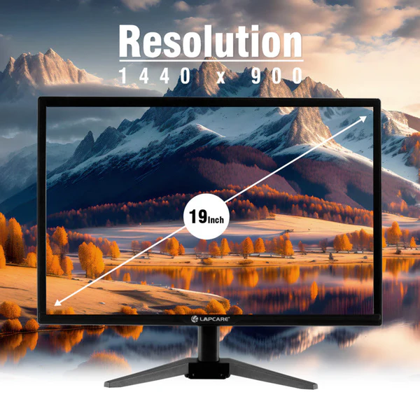 Lapcare 19 Inch LED Monitor LM195WDH | HDMI VGA | 3 Years Warranty 4 Lapcare LED Monitor 19 inch HD 2