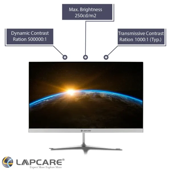 Lapcare 24" LED Monitor - (60.45CM) VGA HDMI (LM24WFHD) 3 Years Warranty - Image 3