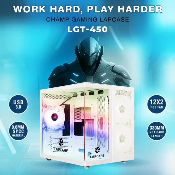 Lapcare Champ Gaming Gaming Cabinet W/o SMPS Champ White (LGT-450) - Image 5