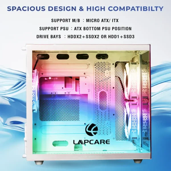 Champ Gaming Gaming Cabinet W/o SMPS Champ White (LGT-450)
