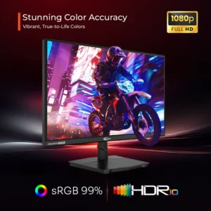 Nano Strike 27F10C 27 Inch LED Monitor, QHD (2560x1440), 75Hz, 1ms Response Time, Eye-Care Technology, Slim Bezel Design, HDMI & DisplayPort, Ideal for Gaming & Professional Use