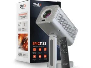 OTEK EPIC 1122 SMART HD Projector, 1080p Full HD, 300 ANSI Lumens, Built-in Android OS, Wi-Fi & Bluetooth, Portable Design, Ideal for Home Theater & Presentations