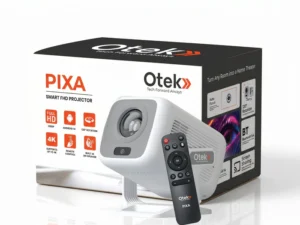 OTEK PIXA SMART HD PROJECTOR, High-Definition, Compact Design, Built-in Smart Features for Home & Office Use
