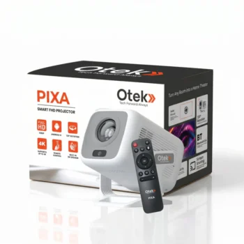 OTEK PIXA SMART HD PROJECTOR, High-Definition, Compact Design, Built-in Smart Features for Home & Office Use
