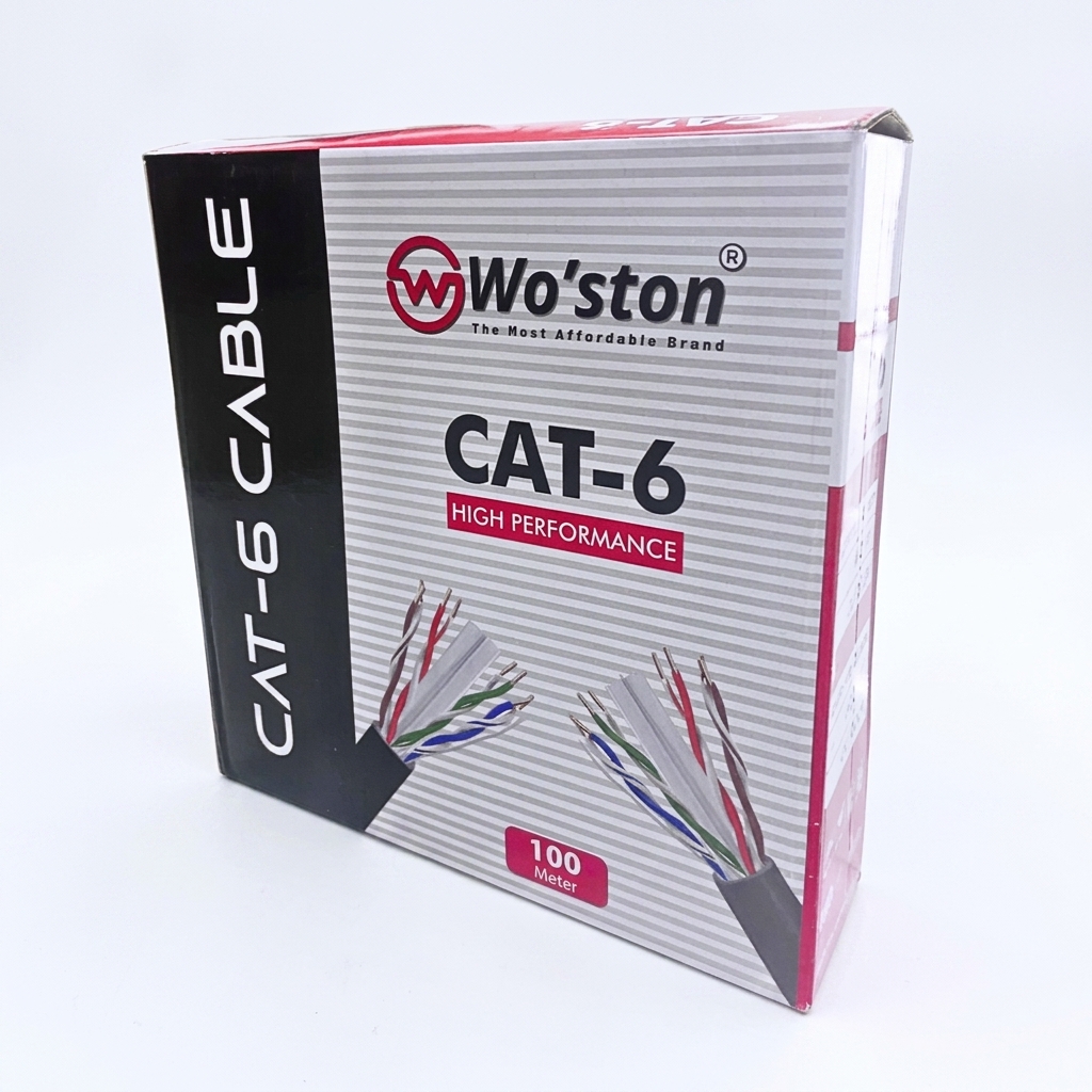 Woston Cat6 outdoor Copper Black LAN Network Cable High-Speed Ethernet WS-CATS-CO 1 Woston Cat6 networking cable cable 100 m (1)