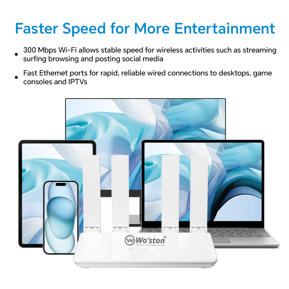 Woston WT-516-4GV6 4G LTE WiFi Router | SIM Based Wireless Router with High-Speed Internet Connectivity 4 Woston router wt-516-4gv6 5