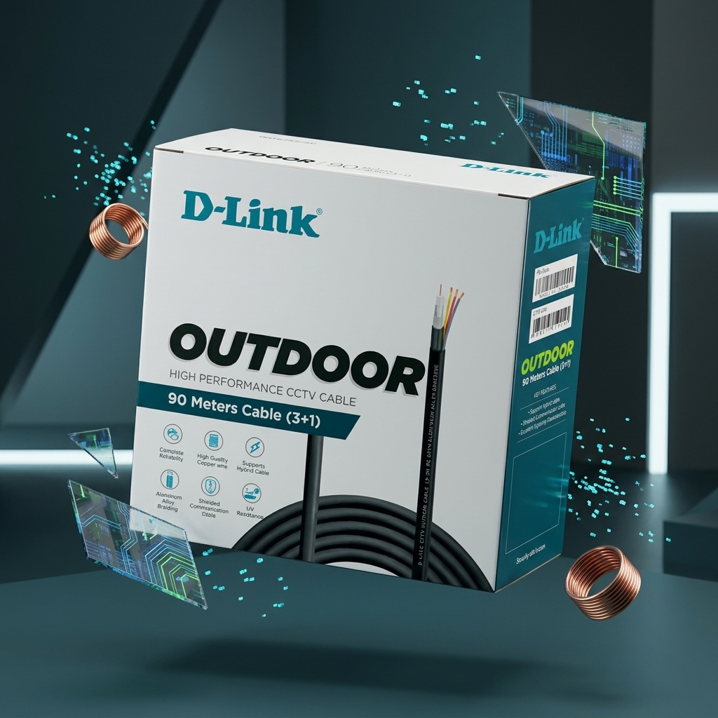 D-Link 90 Meter 3+1 Outdoor CCTV Cable with Copper Conductor & Foil Shielding DCC-CAL-90-O 2 D link outdoor cctv cable 90m (2)