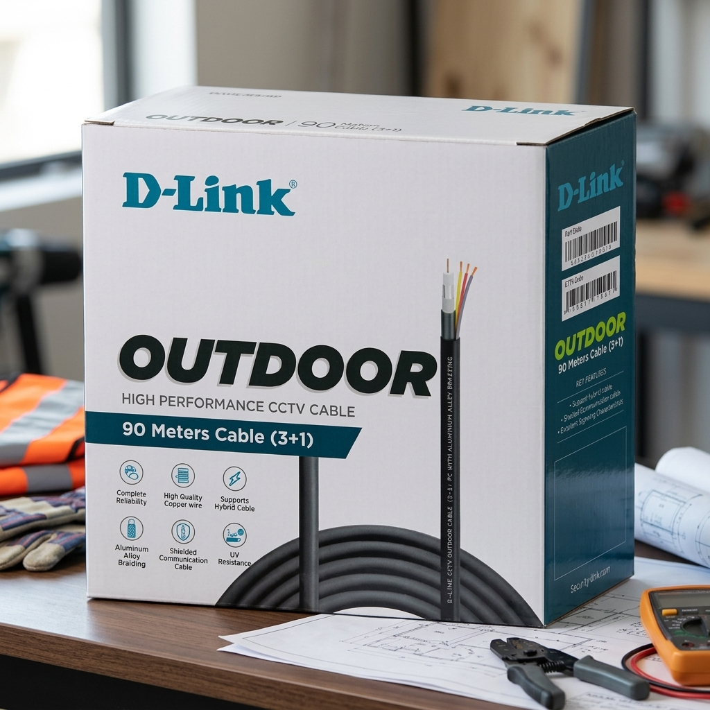 D-Link 90 Meter 3+1 Outdoor CCTV Cable with Copper Conductor & Foil Shielding DCC-CAL-90-O 3 D link outdoor cctv cable 90m (4)
