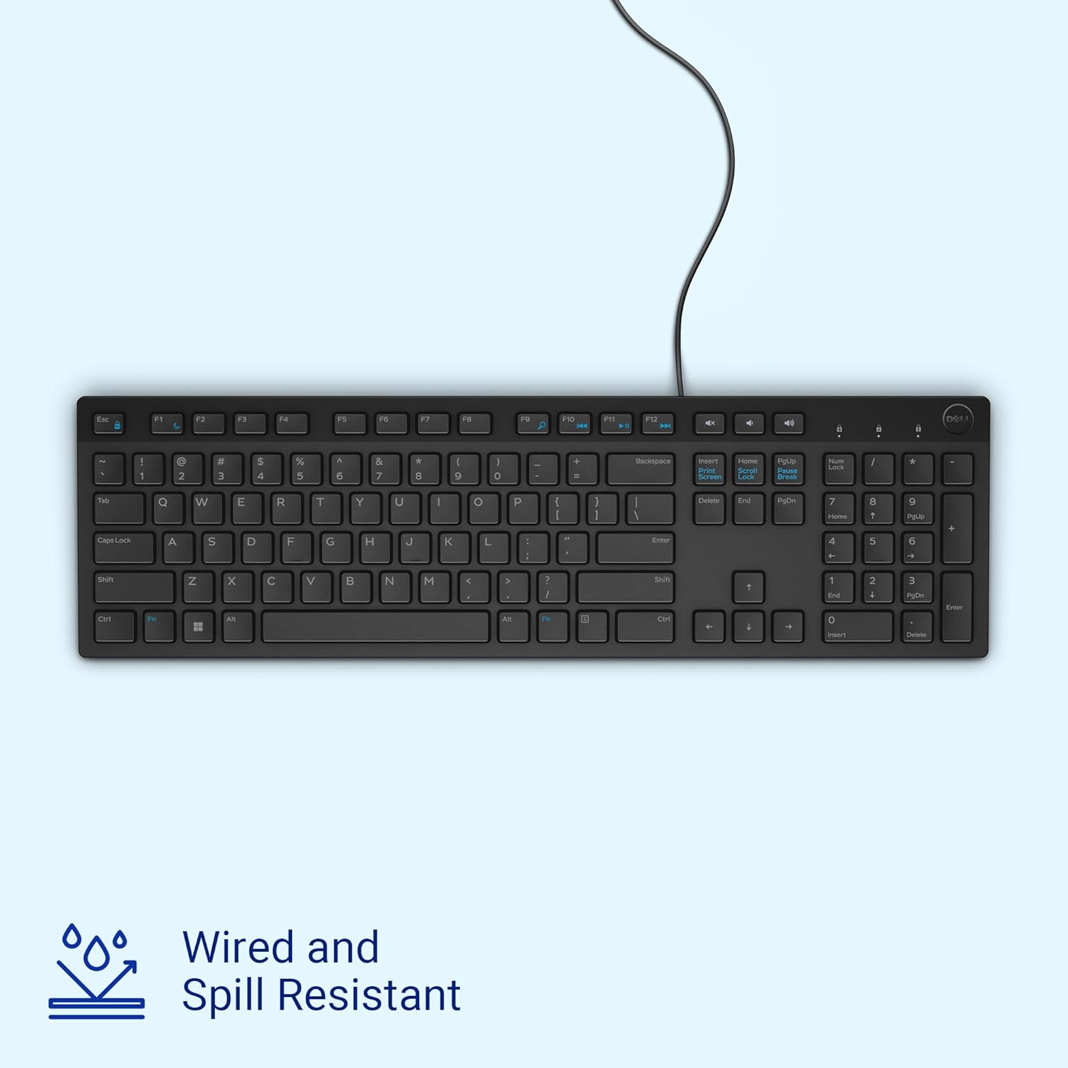 Dell Wired Multimedia Keyboard USB Full Size Spill Resistant KB216 4 Dell kb216 keyboard 1