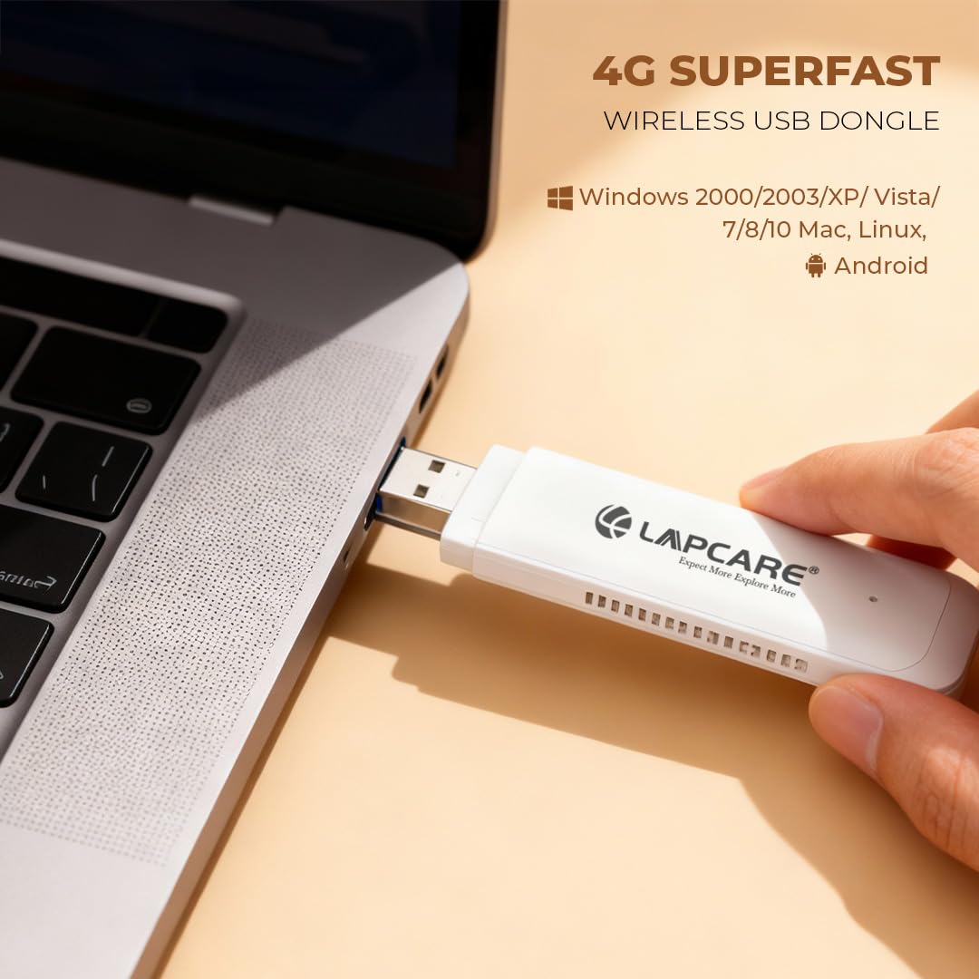 Lapcare LDF72 USB 4G WiFi Dongle | Portable 4G LTE USB Hotspot with SIM Card Support 5 Lapcare 4g Dongle ldf72 b