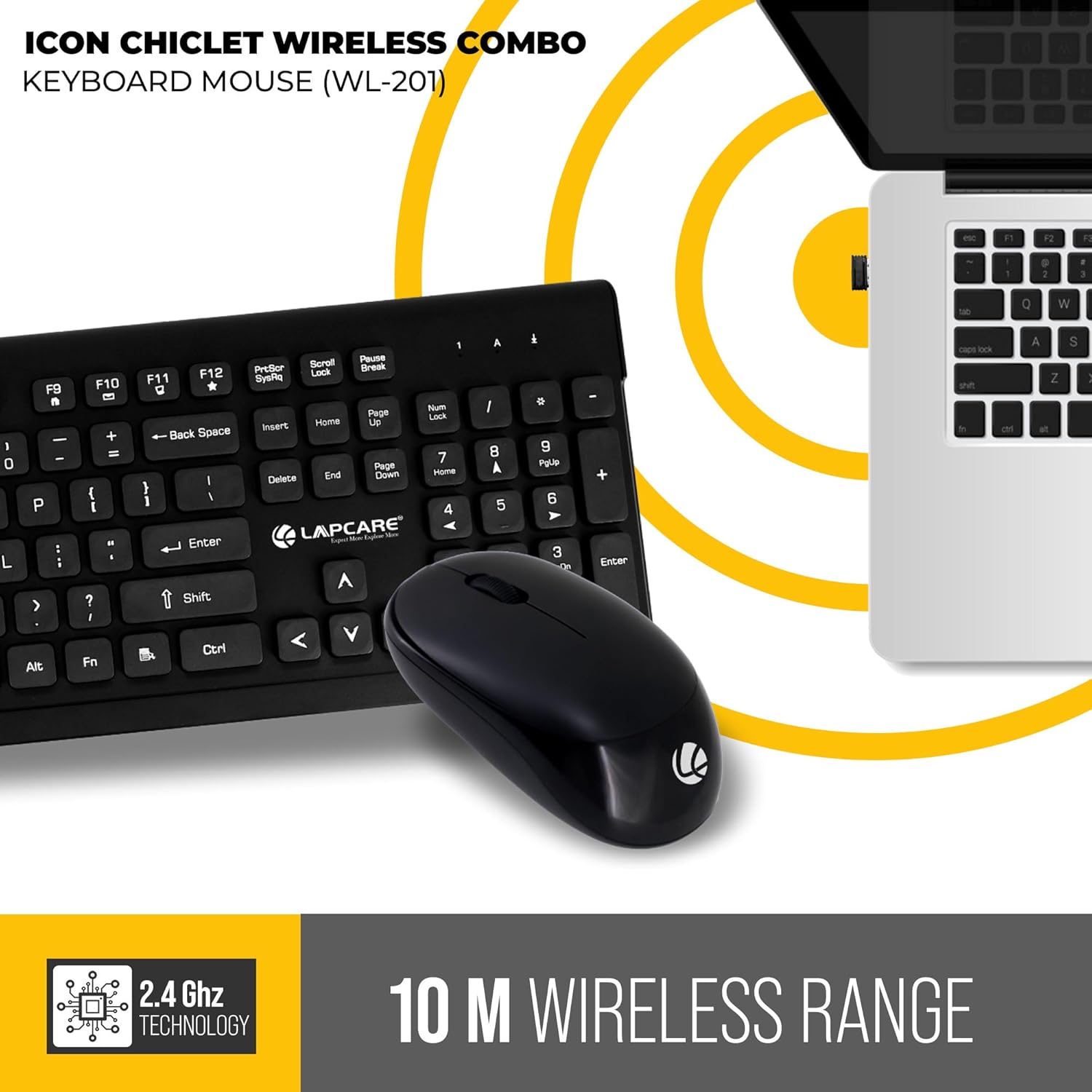 Lapcare WL-201 Wireless Keyboard & Mouse Combo | Comfortable and Reliable Wireless Productivity Combo 4 Lapcare Wireless Keyboard Mouse wl-201 4