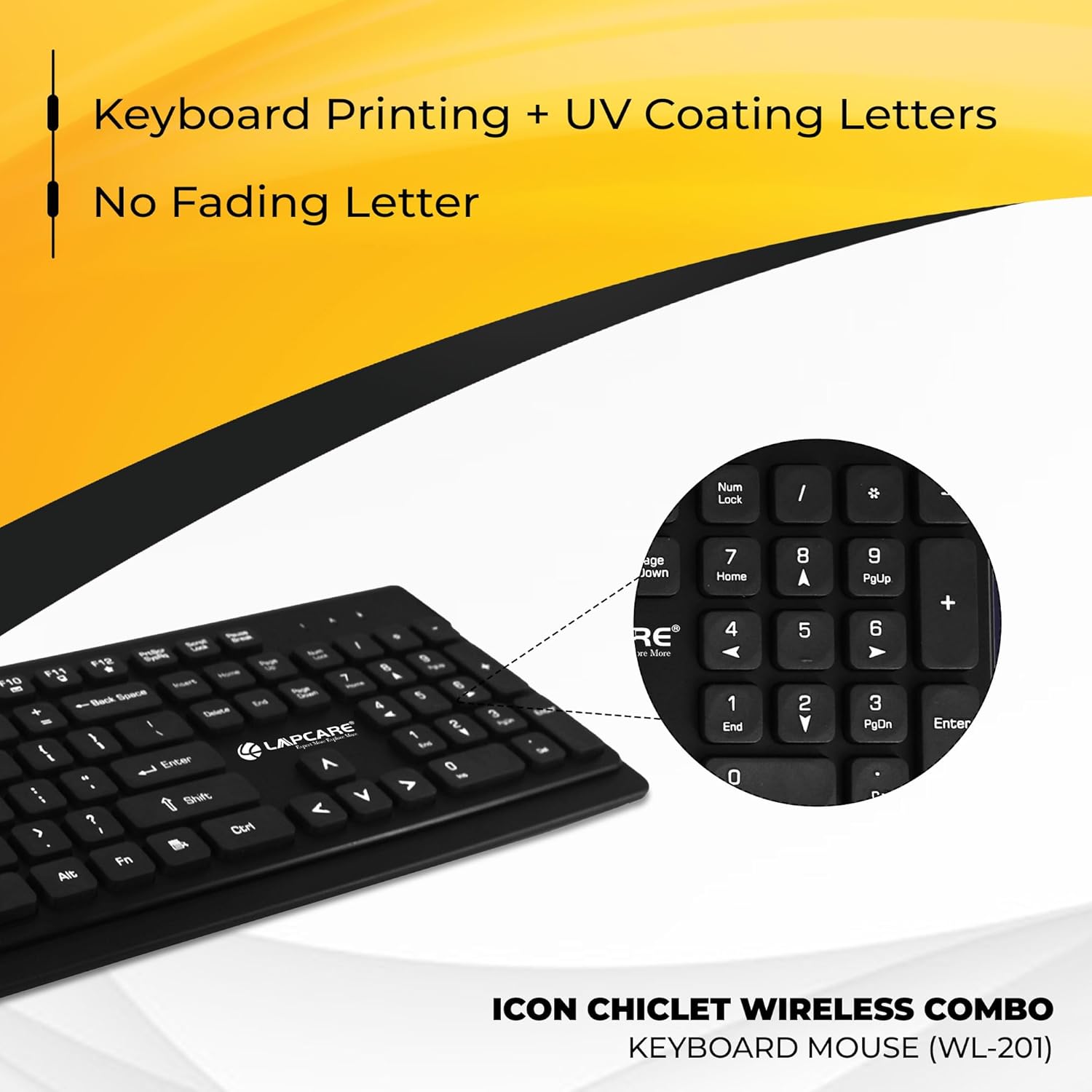 Lapcare WL-201 Wireless Keyboard & Mouse Combo | Comfortable and Reliable Wireless Productivity Combo 3 Lapcare Wireless Keyboard Mouse wl-201 5