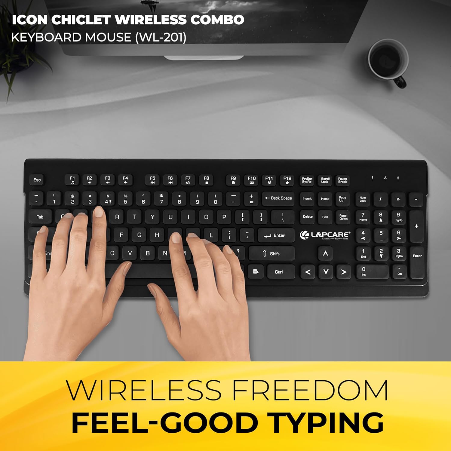 Lapcare WL-201 Wireless Keyboard & Mouse Combo | Comfortable and Reliable Wireless Productivity Combo 2 Lapcare Wireless Keyboard Mouse wl-201 6
