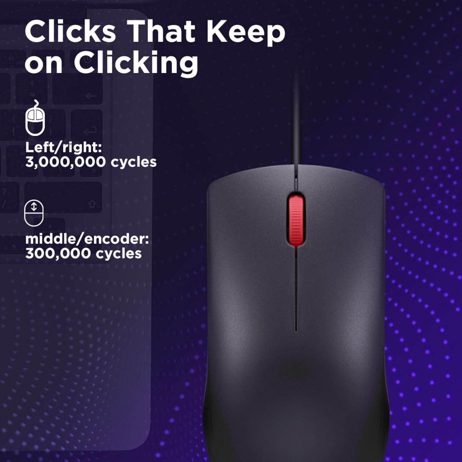 Lenovo Wired USB Optical Mouse 1600 DPI Ergonomic Plug & Play GY51L52636 5 Lenovo 120 wired usb 2