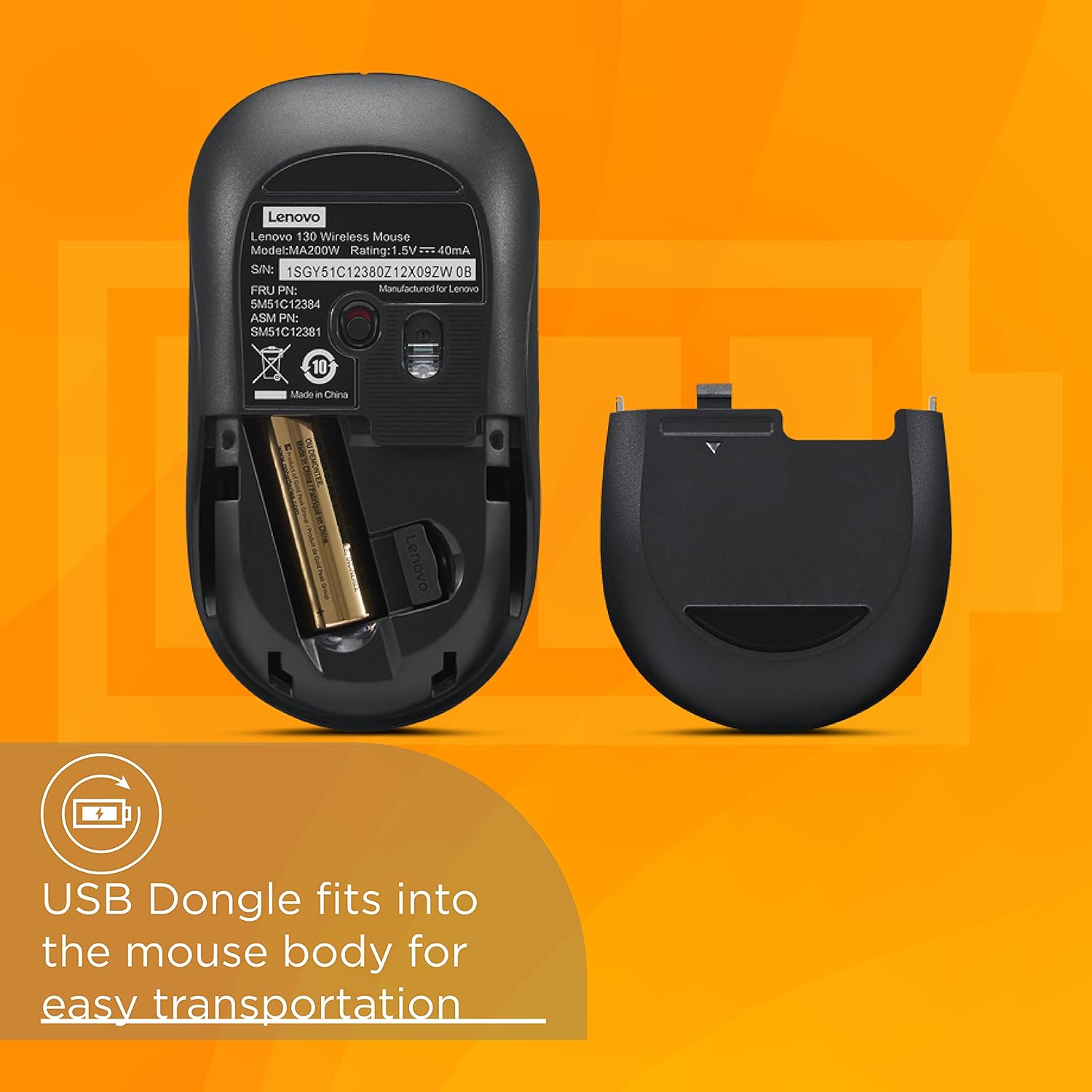 Lenovo Wireless Compact Optical Mouse 1000 DPI Nano USB GY51C12380 5 Lenovo Mouse 130 wireless compact 3