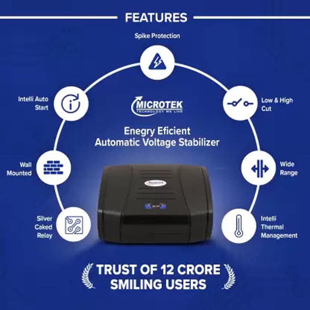 Microtek EMT 2090 Automatic Voltage Stabilizer for Up to 65 Inch LED/LCD TV & Home Theater 2 Microtek EMT 2090 automatic voltage voltage 3
