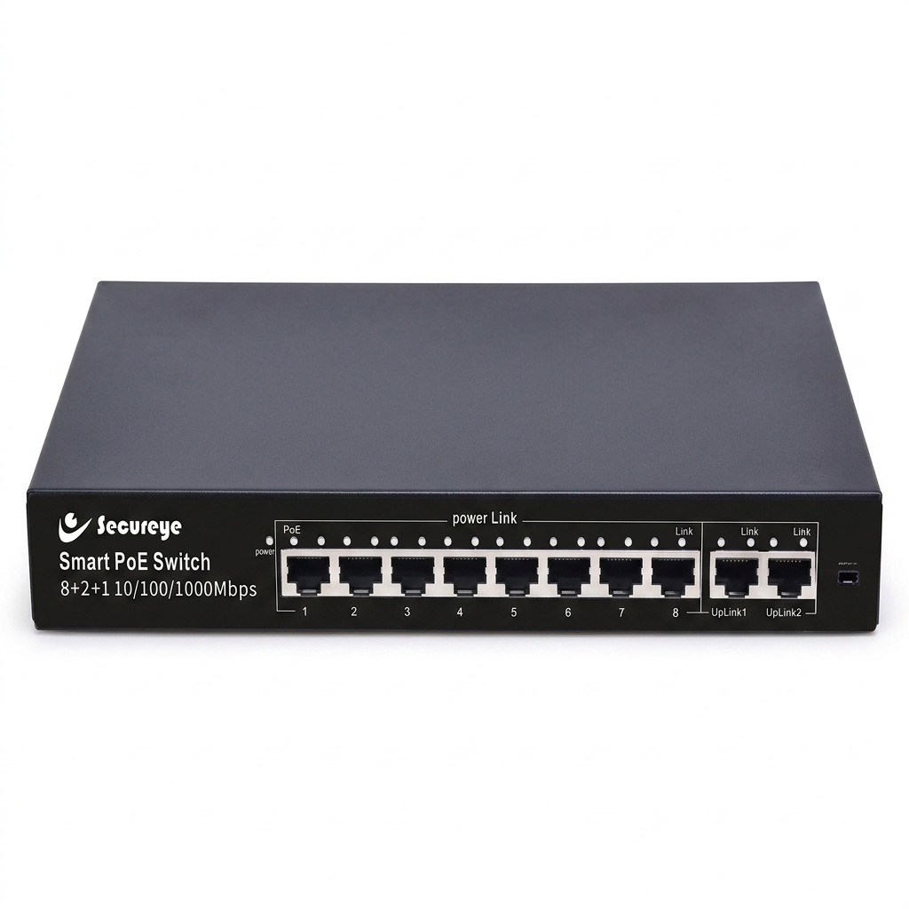 Secureye 8 Port PoE Switch 2 Uplink 150W CCTV Network Switch 250M Long Range 1 Secureye POE Switch 8 port 2 uplink (1)