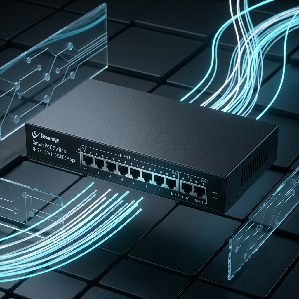 Secureye 8 Port PoE Switch 2 Uplink 150W CCTV Network Switch 250M Long Range 3 Secureye POE Switch 8 port 2 uplink (2)