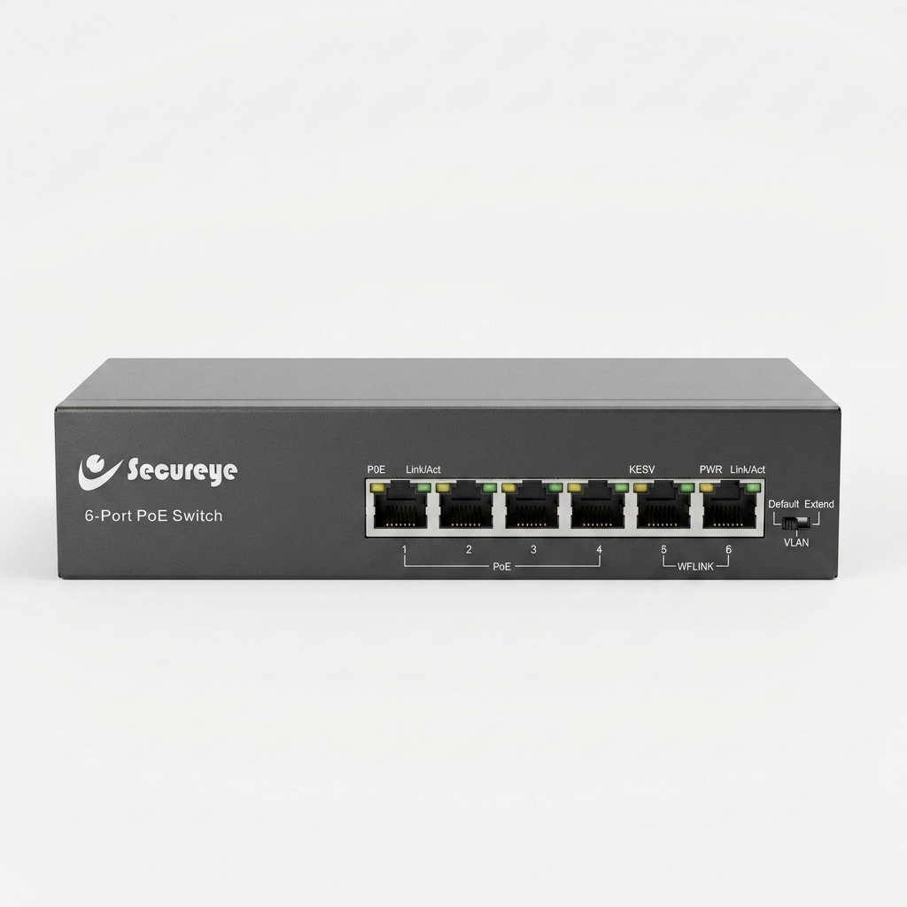Secureye 4 Port PoE Switch 2 Uplink 100Mbps CCTV Network Switch S-4FE-2UE-L-NB 1 Secureye Poe Switch (1)