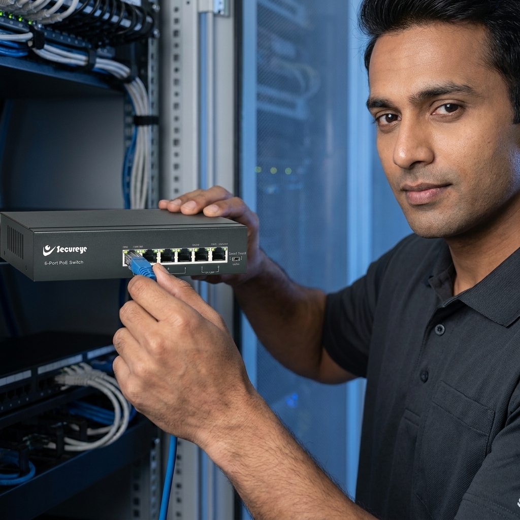 Secureye 4 Port PoE Switch 2 Uplink 100Mbps CCTV Network Switch S-4FE-2UE-L-NB 3 Secureye Poe Switch (3)