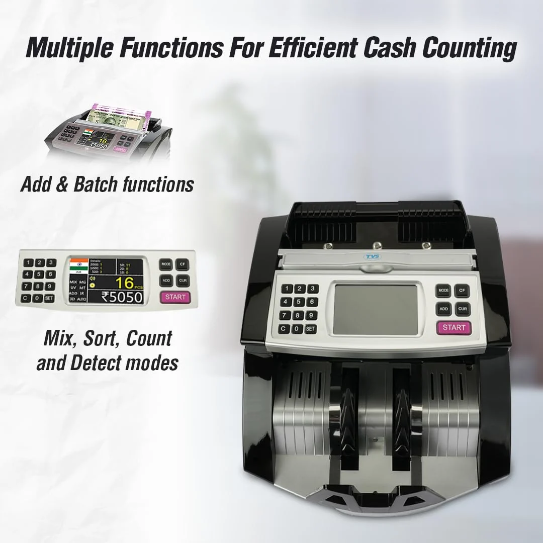 TVS CC-453+ StarPlus Cash Counting Machine with UV MG IR Detection 4 TVS Cash Counter Machine CC 453 Star + Cash Counter & Detector 3
