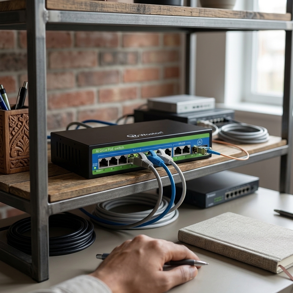 Woston AI Gigabit PoE Switch 8 Port 2 Uplink 2 SFP Fiber WS-PNS-G8G2F2 5 Woston poe switch g8g2f2 (6)