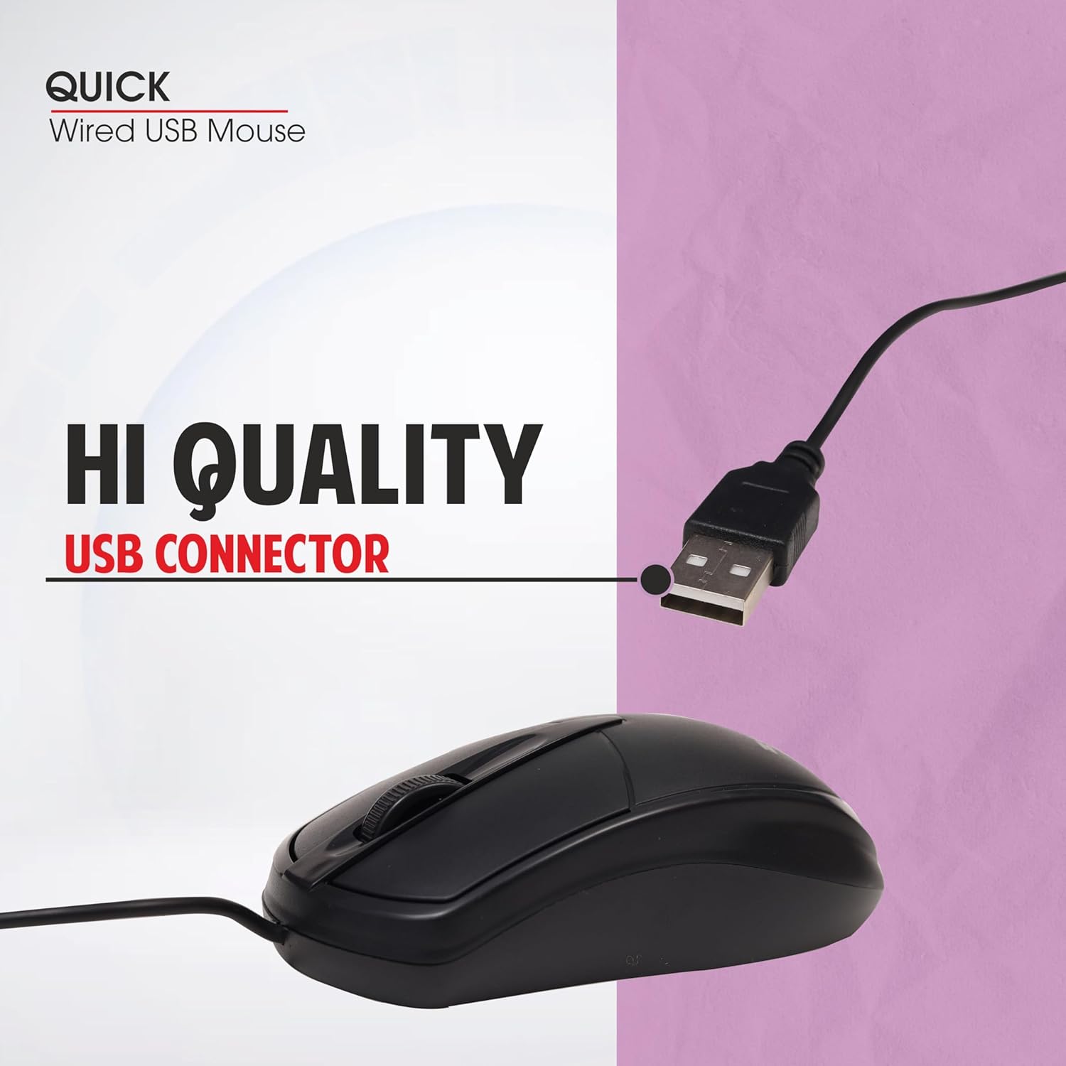 Zebion Quick USB Optical Wired Mouse 1000 DPI Ergonomic MOU0055 6 Zebion Quick USB Optical Wired Mouse 1000 DPI Ergonomic MOU0055 - Image 6