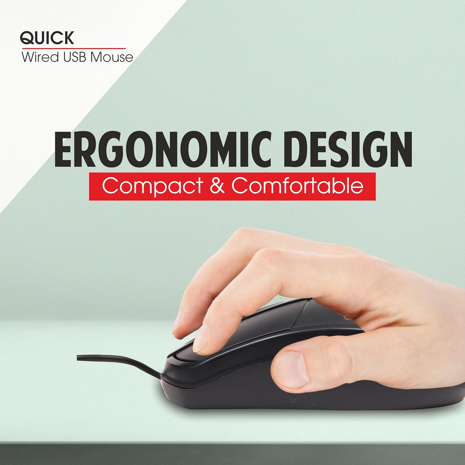 Zebion Quick USB Optical Wired Mouse 1000 DPI Ergonomic MOU0055 4 Zebiion Quick Wired mouse 1000 dpi 4