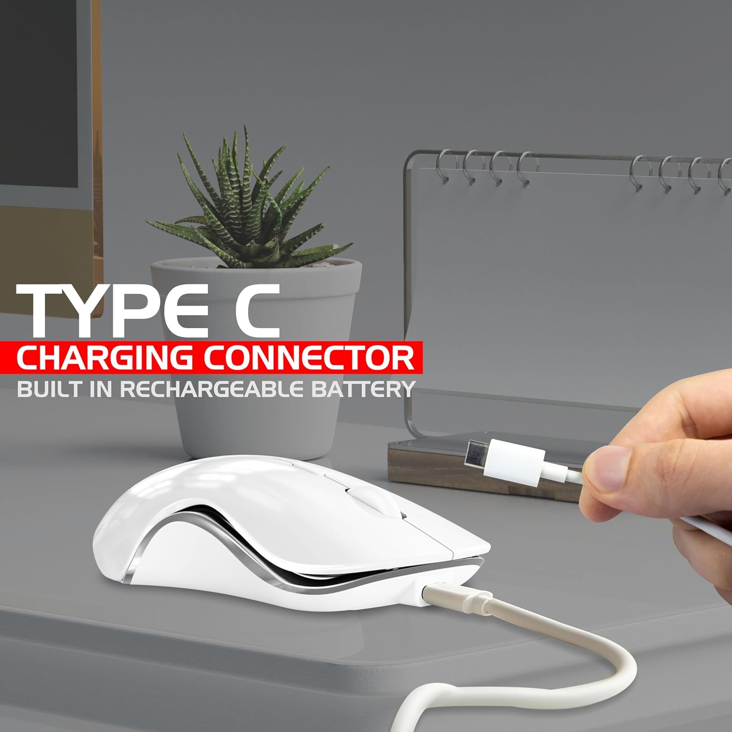 Zebion Connect-3 Rechargeable Triple Mode Wireless Mouse Bluetooth 5.3 White 5 Zebion Connect 3 wireless mouse bluetooth 3