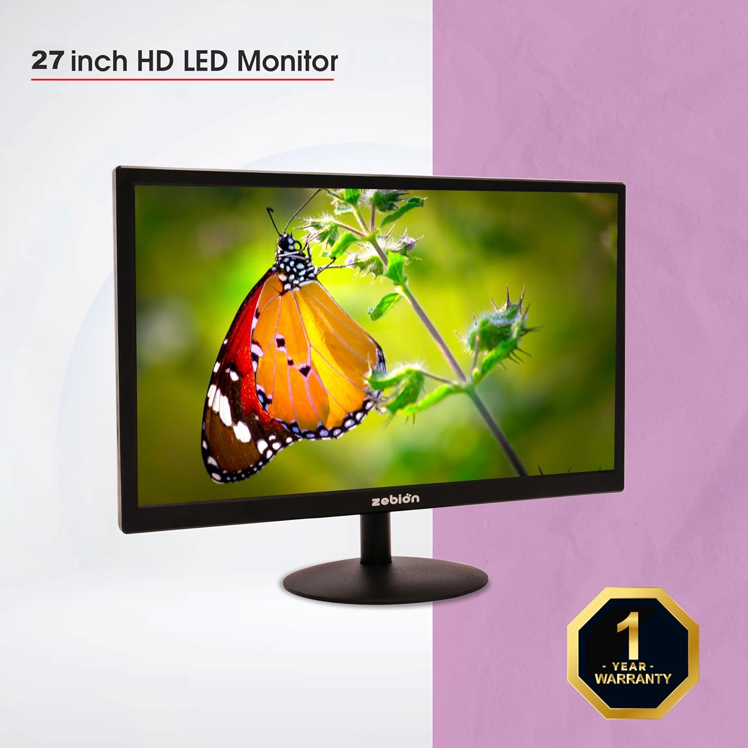 Zebion 27HD1 27 Inch Full HD LED Monitor HDMI VGA Slim Design 2 Zebion Monitor 27 Inch HD LED Monitor 4