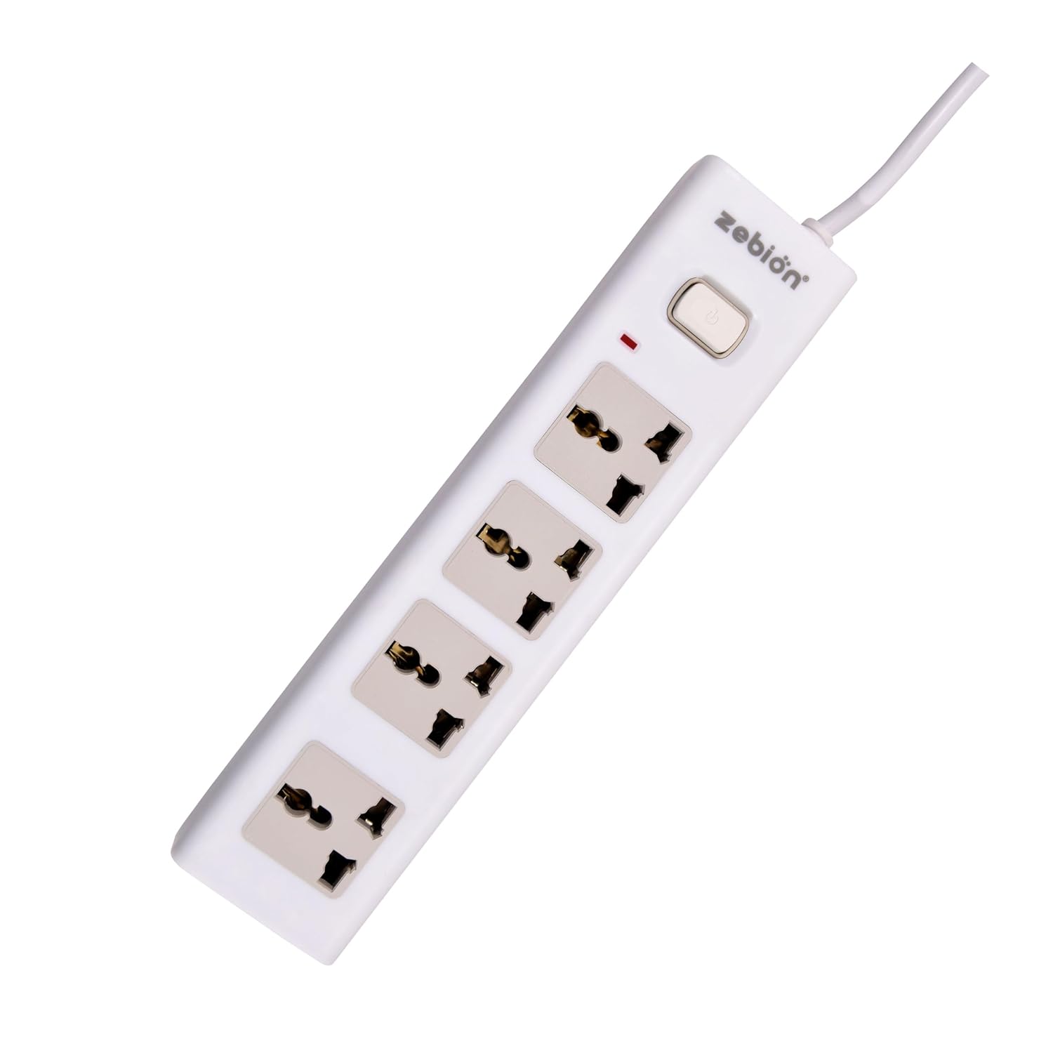 Zebion Safedash Extension Board 4 Universal Sockets 2 Meter Cable 10A White 1 Zebion Safedash Extension Board