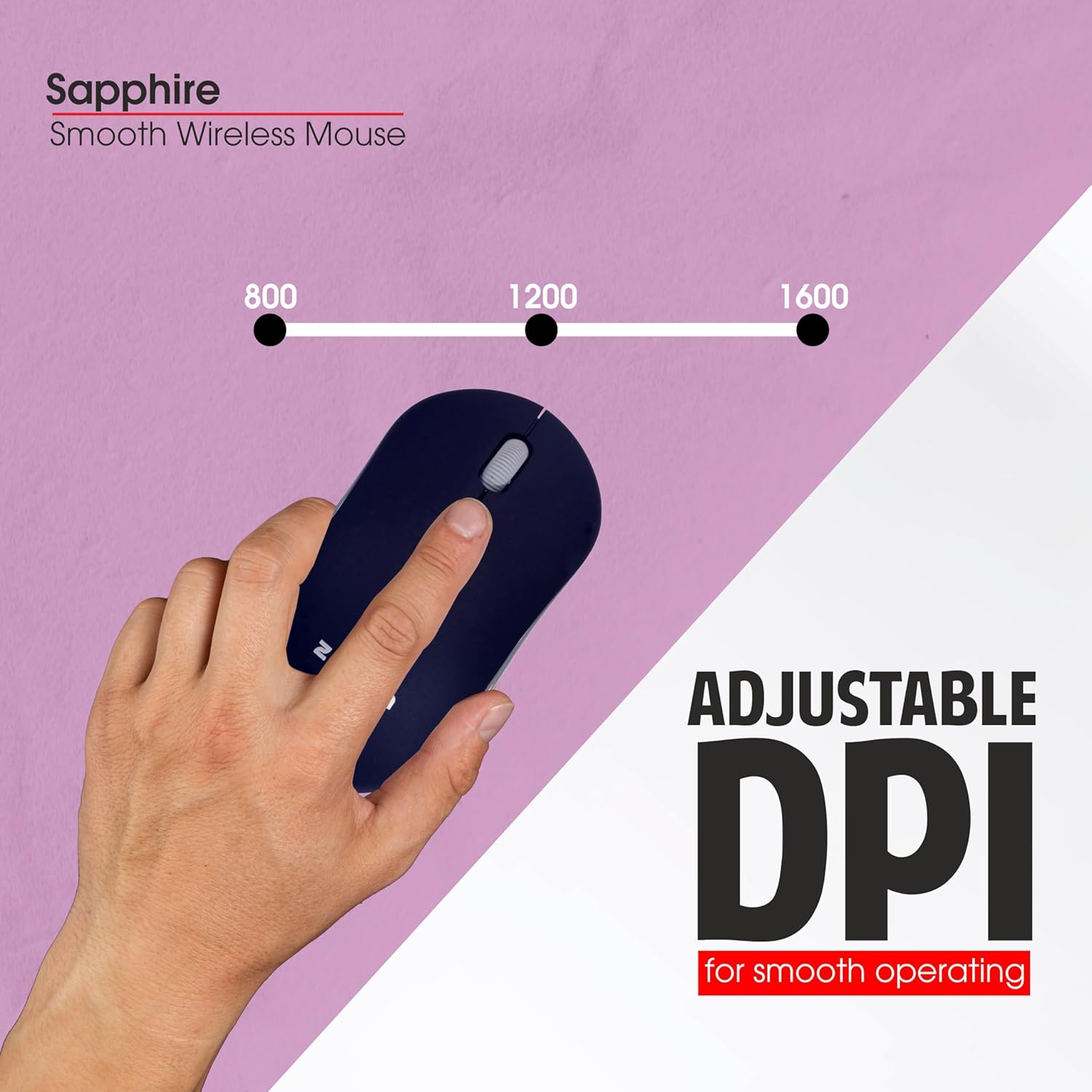 Zebion Sapphire Lightweight Wireless Optical Mouse 1600 DPI Black 2 Zebion Sapphire wireless optical mouse 6