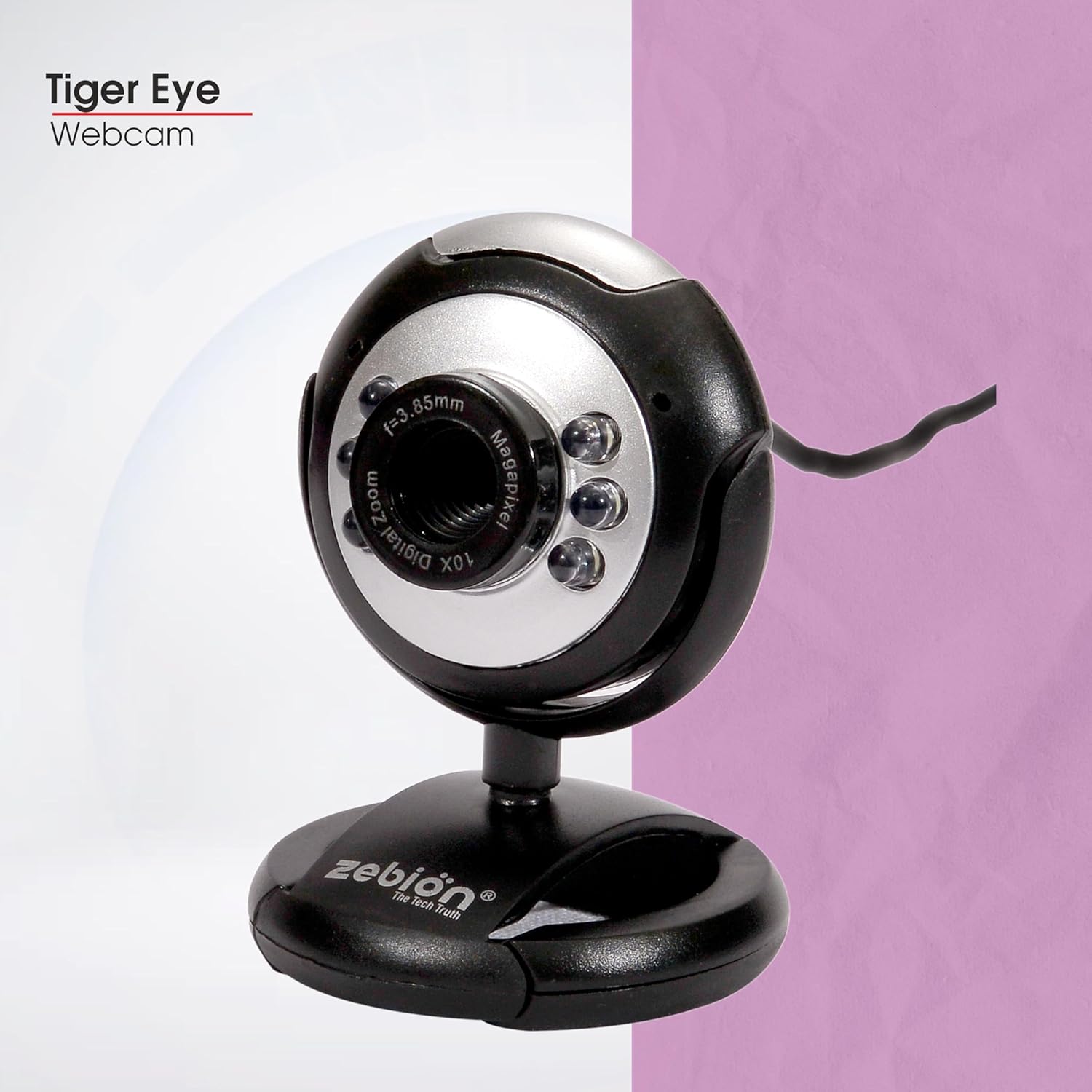 Zebion Tiger Eye HD USB Webcam with Mic & LED Lights 30FPS 8 Zebion Tiger eye digital webcam 1