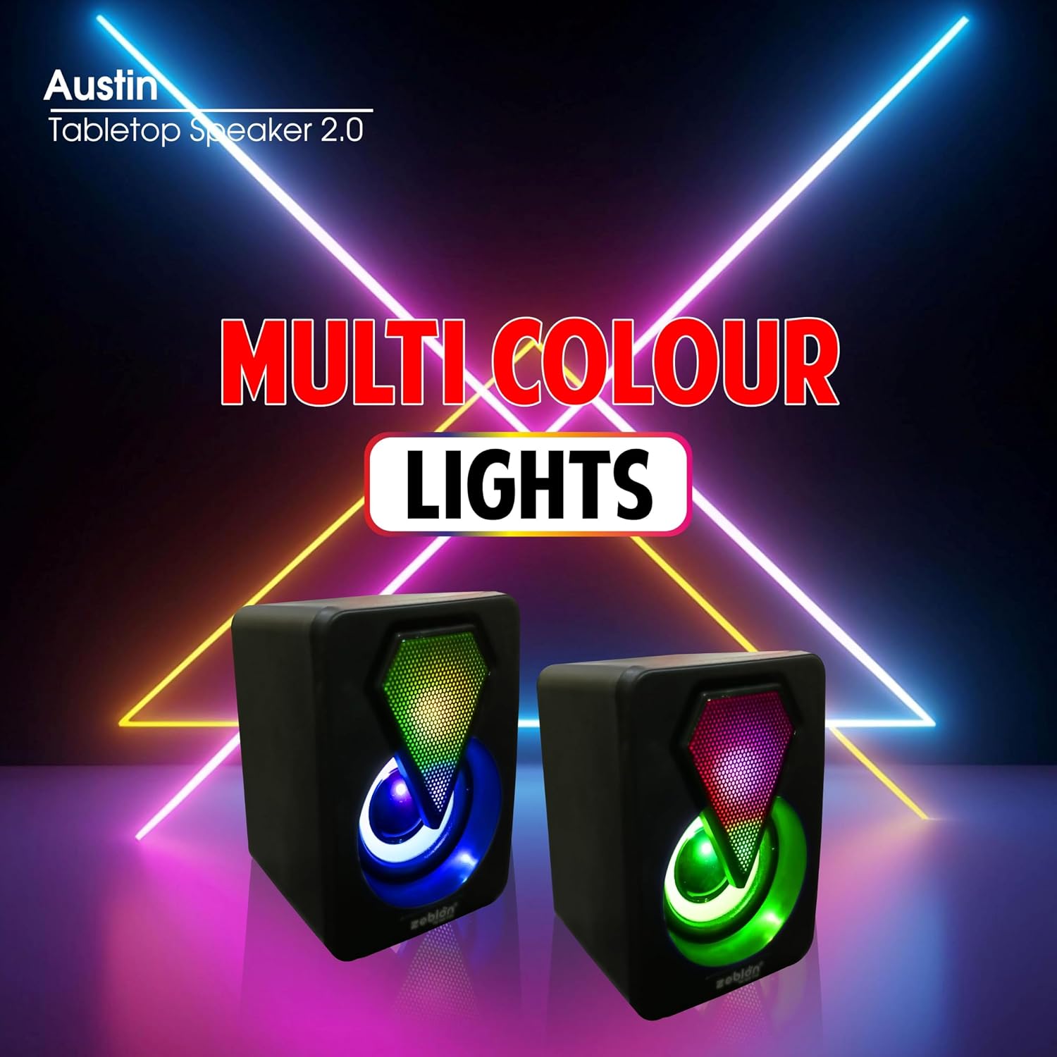 Zebion Austin RGB USB Gaming Multimedia Speakers 6W 2.0 Stereo 3 Zebion desktop speaker austin gamming 5