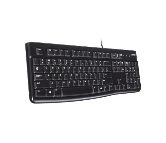 Logitech Full Size USB Wired Keyboard Spill Resistant Windows K120 1 logitech k120 keyboard 1