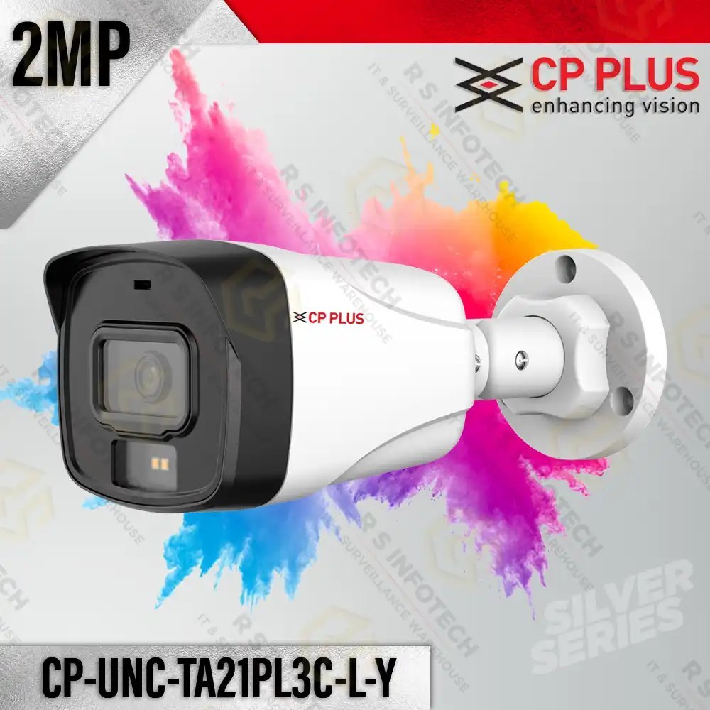 CP Plus 2MP Full HD IR IP Bullet Camera with Built-in Mic PoE CP-UNC-TA21PL3C-Y 2 CP Plus 2M IP SILVER BULLET MIC CP-UNC-TA21PL3C-Y-0360 1