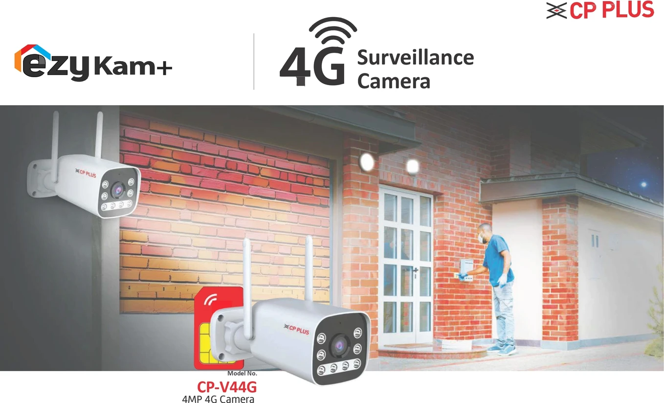 CP Plus 4MP 4G SIM Battery Bullet Camera with 10400mAh (4 * 2600mAH) Rechargeable Battery CP-V44G 3 Cp Plus 4g bullet camera v44g with battery backup 1