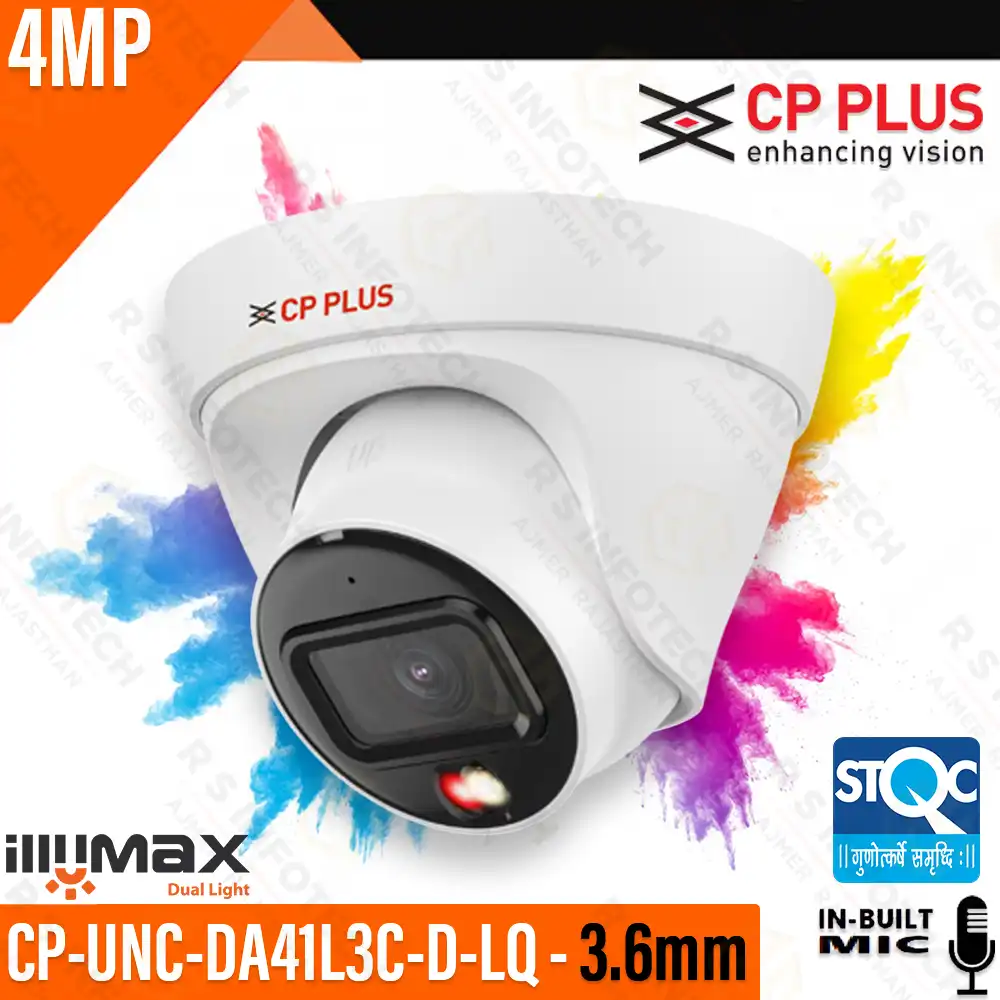 CP Plus 4MP IP Dome Camera with Built-in Mic PoE CP-UNC-DA41L2C-GP-0360 4 Cp Plus Dome Camera color CP-UNC-DA41L3C-D-LQ1