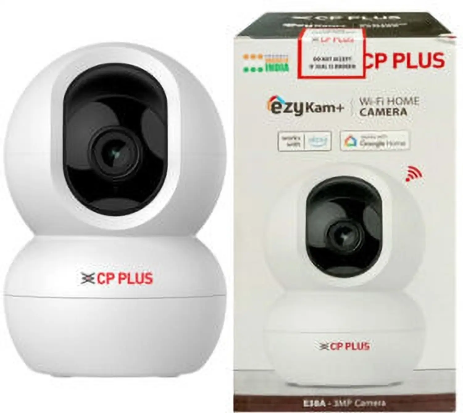 CP Plus 3MP WiFi PT Indoor Camera with Google Home Support CP-E38Q 2 Cp Plus Wifi PT Camera baby cam cp-e38q 1