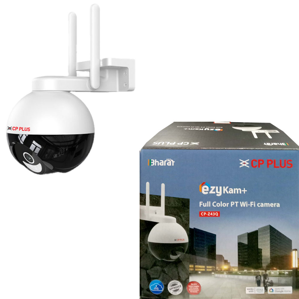 CP Plus 4MP Full Color WiFi PT Camera with Google Home Support CP-Z43Q 3 Cp Plus Wifi PT Camera color z43q 1