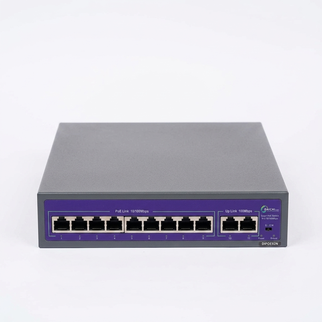 Daichi 9+2 Port 100Mbps PoE Switch for IP Cameras DIPOE92N 1 Daichi 9+2 poe Switch Normal (1)