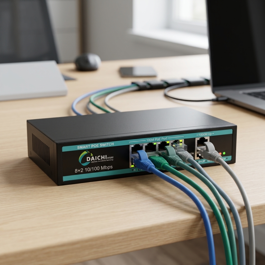 DAICHI 8+2 Port Gigabit Uplink PoE Switch with 8 PoE Ports, 2 Gigabit Uplink Ports & 250m Extend Mode DIPOE82U 2 Daichi POE Switch 8+2u DIPOE82U (4)