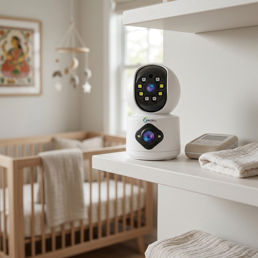 Daichi 3MP Dual Linkage Baby Camera with Dual Lens, AI Motion Tracking, 2-Way Audio & Night Vision 2 Daichi baby cam 3mp dual lens dl3dp3wc (4)