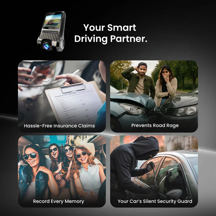 OTEK Copilot 2K Dash Camera with WiFi, GPS, 1440P Recording, Night Vision & Parking Mode 3 Otek Dash Camera 2k 4G 1