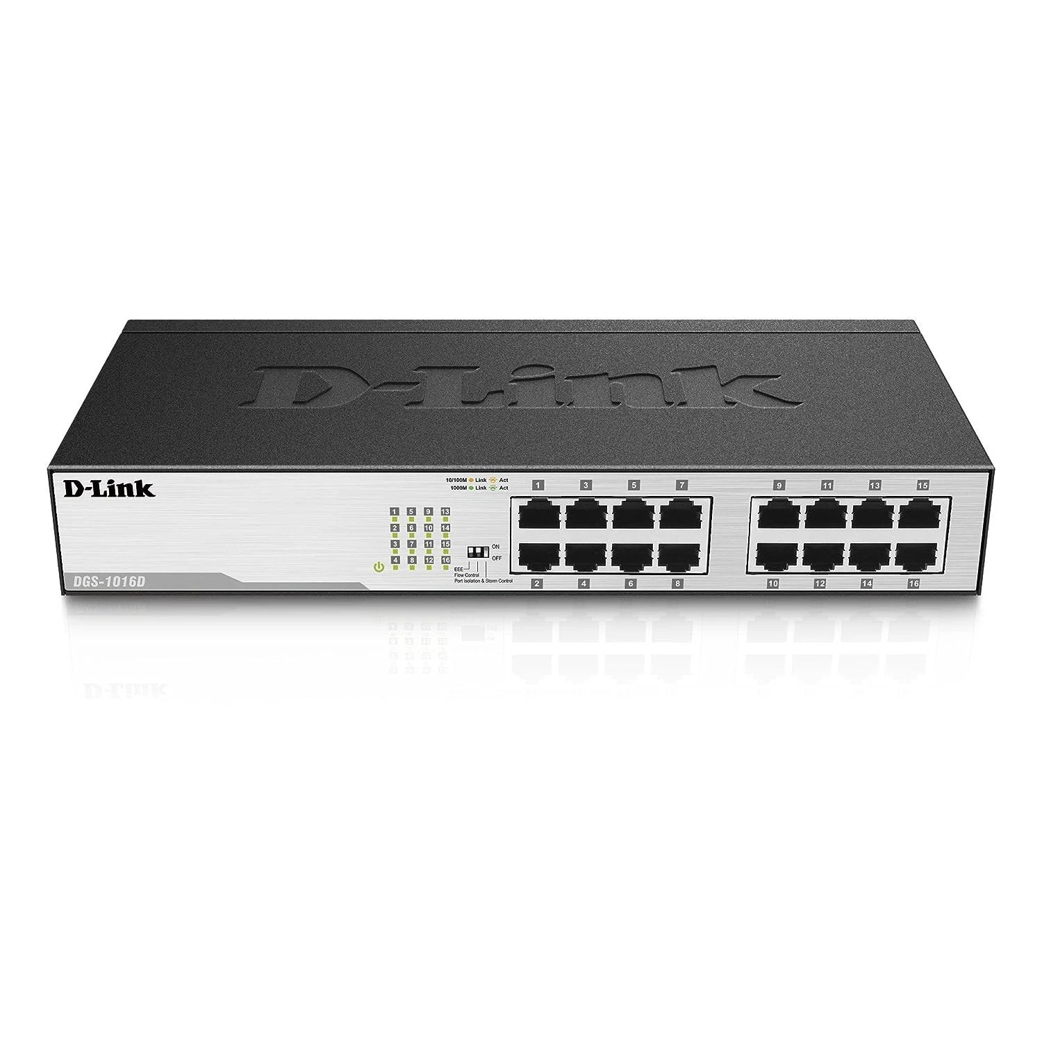 D-Link DGS-1016D 16-Port Gigabit Unmanaged Desktop Switch with Energy Saving 3 D-Link Desktop LAN Switch 16 Port Gigabit DGS-1016D 3